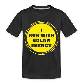 lustiges laufe mit Solarenergie-Design - Kinder Premium Bio T-Shirt - Schwarz - Vorne