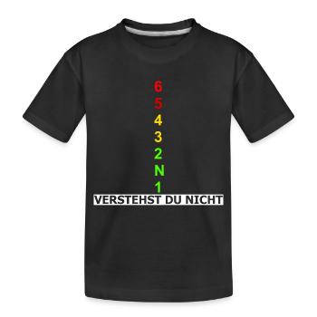 Motorrad Gangschaltung Gänge Bike Biker Bikes - Kinder Premium Bio T-Shirt - Schwarz - Vorne