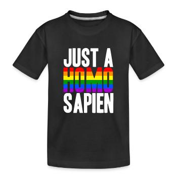 Just A Homo Sapien LGBT Geschenkidee - Kinder Premium Bio T-Shirt - Schwarz - Vorne