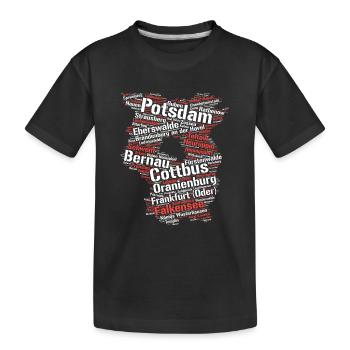 Bundesland Brandenburg: Städte im Umriss - Kinder Premium Bio T-Shirt - Schwarz - Vorne