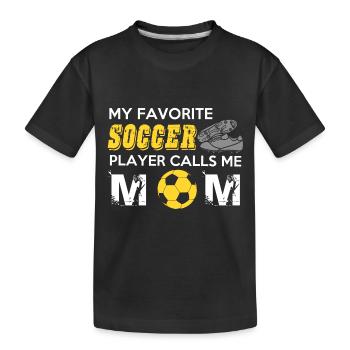 FUSSBALL MAMMA Design - Kinder Premium Bio T-Shirt - Schwarz - Vorne