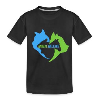 Animal Welfare Katze Hund Pferd Kaninchen - Kinder Premium Bio T-Shirt - Schwarz - Vorne