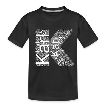 Karl First Name as word cloud - Kids' Premium Organic T-Shirt - black - Front