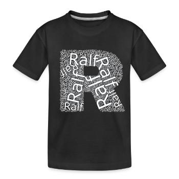 Le prénom de Ralf sous forme de nuage de mots - T-shirt bio Premium Enfant - noir - Devant