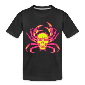 crab cancer death head skull krabbe - Kids' Premium Organic T-Shirt - black - Front