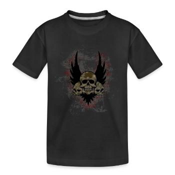 Tête de mort Mort Paint Splatter Art - T-shirt bio Premium Enfant - noir - Devant