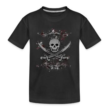 Jolly Roger Skull Pirate Paint Splatter - T-shirt bio Premium Enfant - noir - Devant
