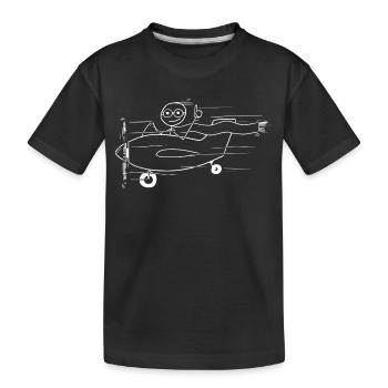 Aviation is simply beautiful - Kids' Premium Organic T-Shirt - black - Front