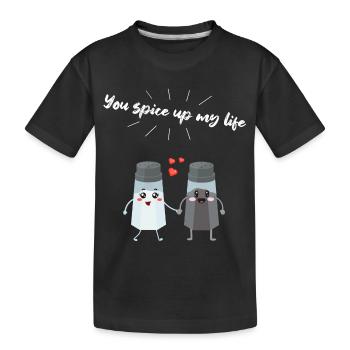 Salz und Pfefferstreuer Paar Geschenk für Köche - Kinder Premium Bio T-Shirt - Schwarz - Vorne