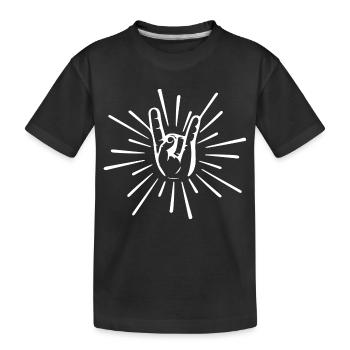 Rock 'N' Roll Music Rocker Hand Signal - Kids' Premium Organic T-Shirt - black - Front