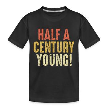Ein halbes Jahrhundert junger 50. Geburtstag Papa Mama Geschenk - Kinder Premium Bio T-Shirt - Schwarz - Vorne