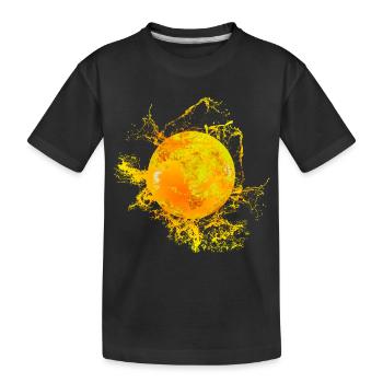 Sonne mit Farbspritzer - Kinder Premium Bio T-Shirt - Schwarz - Vorne