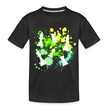 Schach Figuren - Kinder Premium Bio T-Shirt - Schwarz - Vorne