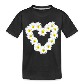 Heart Daisy Daisy Warm - Kids' Premium Organic T-Shirt - black - Front