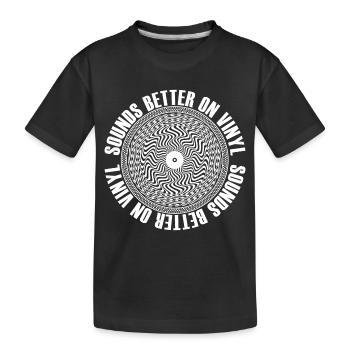 Sounds Better On Vinyl Schallplatte Retro Musik - Kinder Premium Bio T-Shirt - Schwarz - Vorne