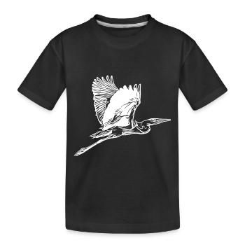 Vintage Graureiher im Flug - Kinder Premium Bio T-Shirt - Schwarz - Vorne