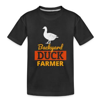 Backyard Duck Farmer Animal Farming Farm Funny - Kids' Premium Organic T-Shirt - black - Front