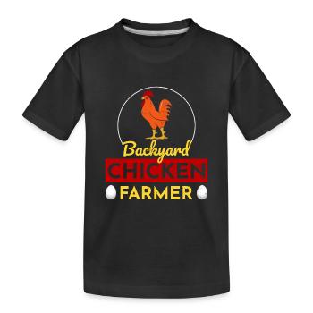 Backyard Chicken Farmer Animal Farming Farm Funny - Kids' Premium Organic T-Shirt - black - Front