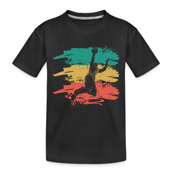 retro basketball - Kinder Premium Bio T-Shirt - Schwarz - Vorne