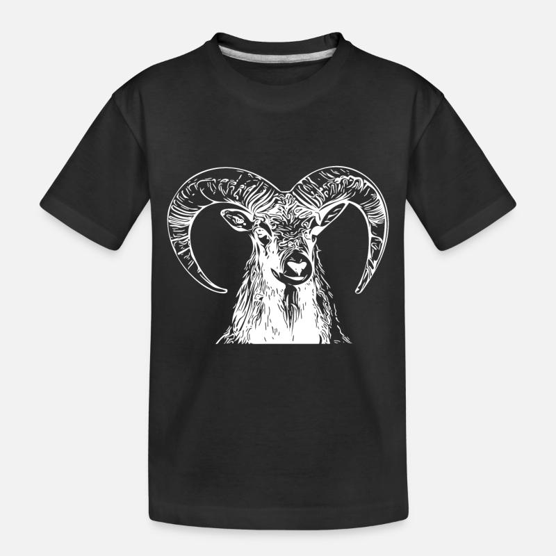 Eleganter vintage Steinbock - Kinder Premium Bio T-Shirt - Schwarz