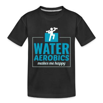 Aquagym Fitness aquatique Aqua Exercice - T-shirt bio Premium Enfant - noir - Devant