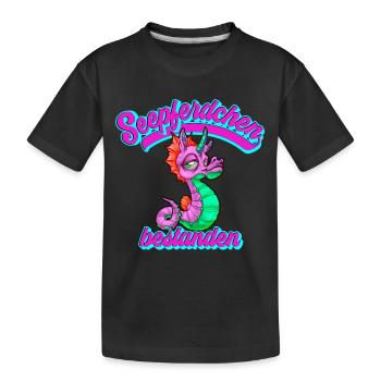 Seepferdchen Bestanden Frühschwimmer - Kinder Premium Bio T-Shirt - Schwarz - Vorne