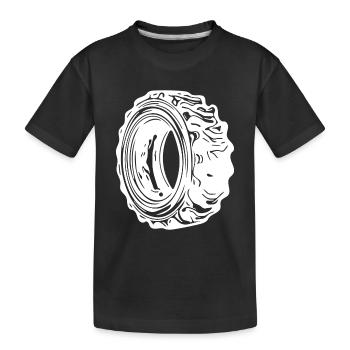 Énorme pneu pour les fans de sport et de tracteur - T-shirt bio Premium Enfant - noir - Devant