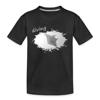 diving Manta - Kinder Premium Bio T-Shirt - Schwarz - Vorne