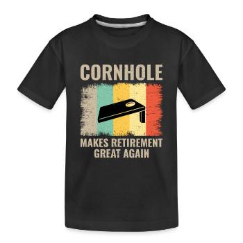 Cornhole Bean Bag Werfen Rasen Spiel Lustig - Kinder Premium Bio T-Shirt - Schwarz - Vorne