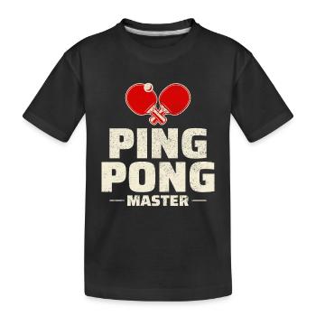 Ping Pong Master Tischtennis Trainer Paddelspieler - Kinder Premium Bio T-Shirt - Schwarz - Vorne