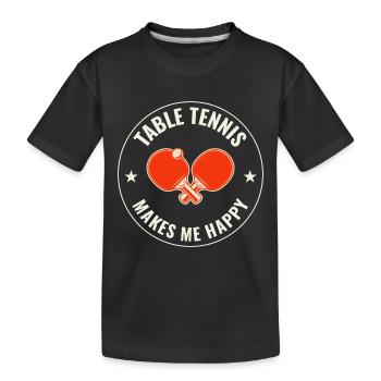 Ping Pong Master Tischtennis Trainer Paddelspieler - Kinder Premium Bio T-Shirt - Schwarz - Vorne