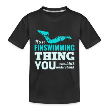 Finswimming Schwimmen Schwimmer Schwimmen Wassersport - Kinder Premium Bio T-Shirt - Schwarz - Vorne