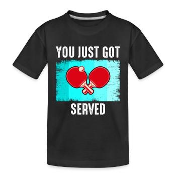 Ping Pong Master Tischtennis Trainer Paddelspieler - Kinder Premium Bio T-Shirt - Schwarz - Vorne