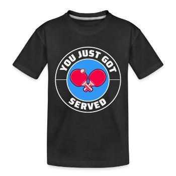 Ping Pong Master Tischtennis Trainer Paddelspieler - Kinder Premium Bio T-Shirt - Schwarz - Vorne