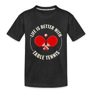 Ping Pong Master Tischtennis Trainer Paddelspieler - Kinder Premium Bio T-Shirt - Schwarz - Vorne