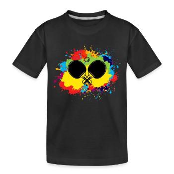 Ping Pong Table Tennis Paddle Player Watercolour - Kids' Premium Organic T-Shirt - black - Front