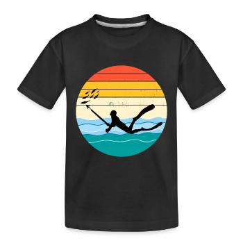 Chasse sous-marine Pêche sous-marine Vintage Retro - T-shirt bio Premium Enfant - noir - Devant