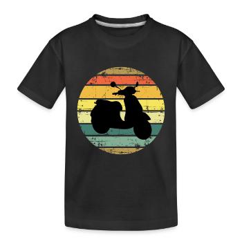 Scooter Rider Scootering Moto Vintage Retro - T-shirt bio Premium Enfant - noir - Devant