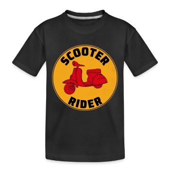 Roller Fahrer Scootering Motorrad Moped Bike - Kinder Premium Bio T-Shirt - Schwarz - Vorne