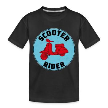 Roller Fahrer Scootering Motorrad Moped Bike - Kinder Premium Bio T-Shirt - Schwarz - Vorne