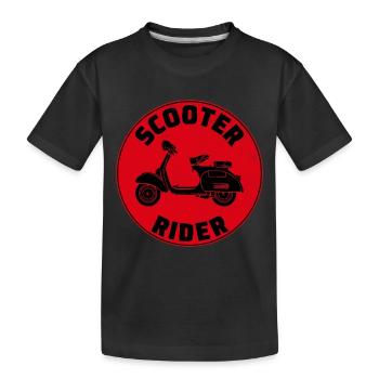 Roller Fahrer Scootering Motorrad Moped Bike - Kinder Premium Bio T-Shirt - Schwarz - Vorne