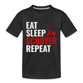Roller Fahrer Scootering Motorrad Moped Lustig - Kinder Premium Bio T-Shirt - Schwarz - Vorne