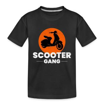 Roller Fahrer Gang Scootering Motorrad Moped Bike - Kinder Premium Bio T-Shirt - Schwarz - Vorne