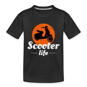 Roller Fahrer Scootering Motorrad Moped Bike - Kinder Premium Bio T-Shirt - Schwarz - Vorne