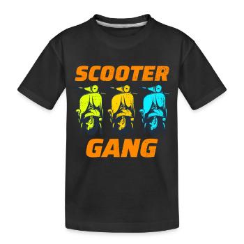 Roller Fahrer Gang Scootering Motorrad Moped Bike - Kinder Premium Bio T-Shirt - Schwarz - Vorne