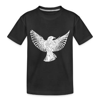 Vogel im Flug mit offenen Schwingen - Kinder Premium Bio T-Shirt - Schwarz - Vorne