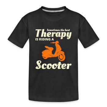 Roller Fahrer Scootering Motorrad Racer Fahrt - Kinder Premium Bio T-Shirt - Schwarz - Vorne