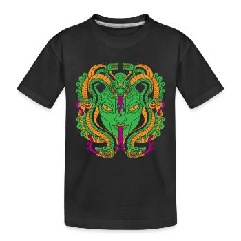 Medusa Face Snake Woman - Kids' Premium Organic T-Shirt - black - Front