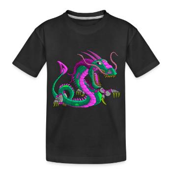 Metalldrache Mechdragon Drache aus Metall - Kinder Premium Bio T-Shirt - Schwarz - Vorne