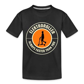 Electric Scooter Driver Motorized E-Scooter - Kids' Premium Organic T-Shirt - black - Front